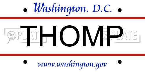 THOMP District Of Columbia License Plate