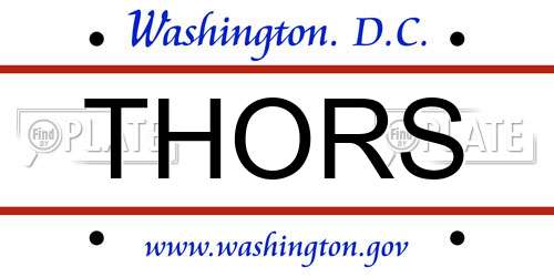 THORS District Of Columbia License Plate