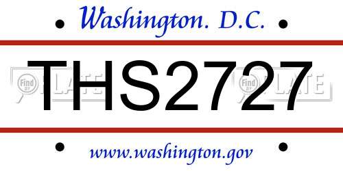 THS2727 District Of Columbia License Plate