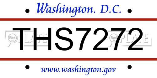 THS7272 District Of Columbia License Plate