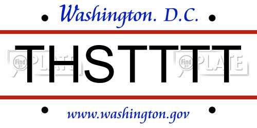 THSTTTT District Of Columbia License Plate
