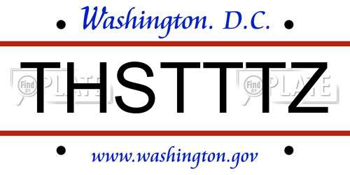 THSTTTZ District Of Columbia License Plate