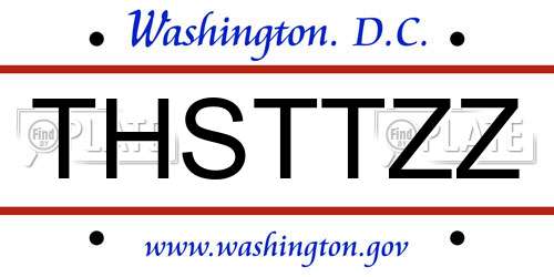 THSTTZZ District Of Columbia License Plate