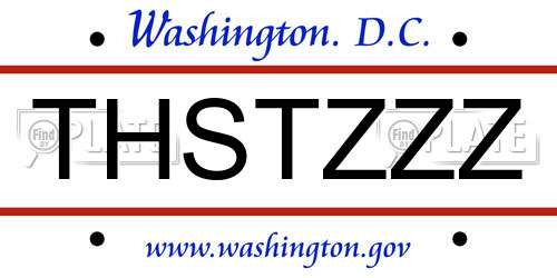 THSTZZZ District Of Columbia License Plate