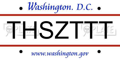 THSZTTT District Of Columbia License Plate