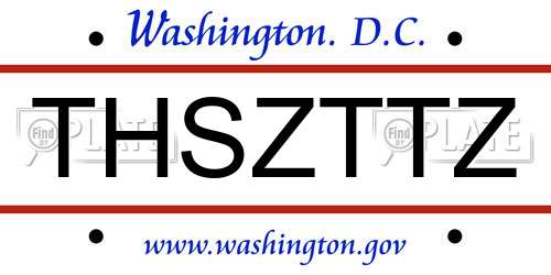 THSZTTZ District Of Columbia License Plate