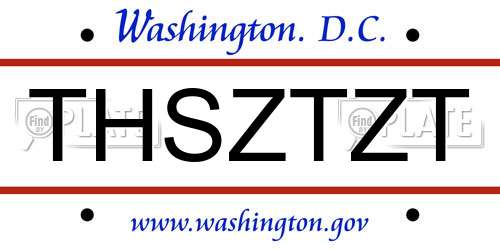 THSZTZT District Of Columbia License Plate