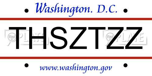 THSZTZZ District Of Columbia License Plate