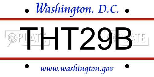 THT29B District Of Columbia License Plate