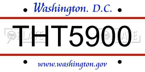 THT5900 District Of Columbia License Plate