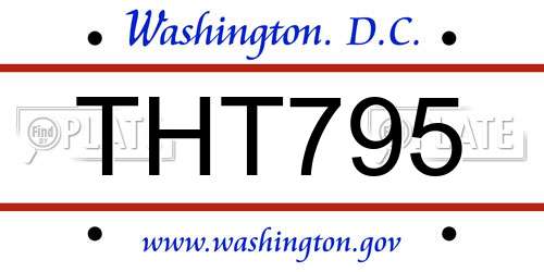 THT795 District Of Columbia License Plate
