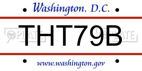 THT79B District Of Columbia License Plate