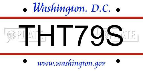 THT79S District Of Columbia License Plate