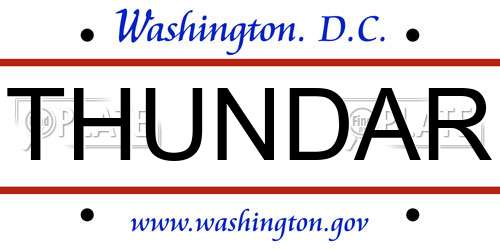 THUNDAR District Of Columbia License Plate