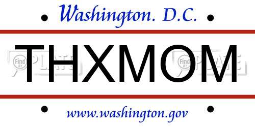 THXMOM District Of Columbia License Plate