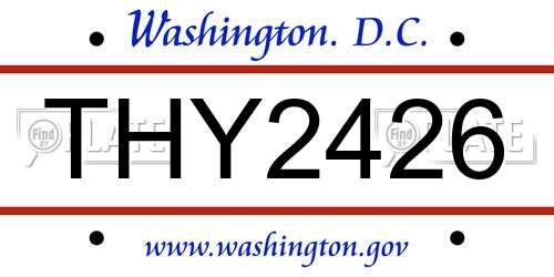 THY2426 District Of Columbia License Plate