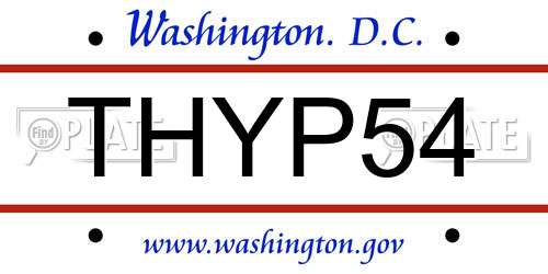 THYP54 District Of Columbia License Plate