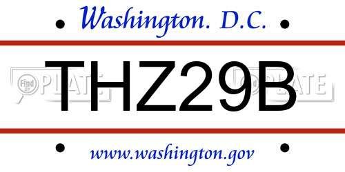 THZ29B District Of Columbia License Plate