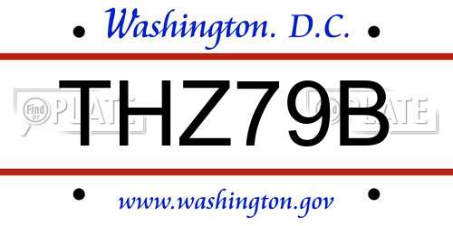 THZ79B District Of Columbia License Plate