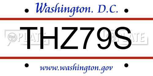 THZ79S District Of Columbia License Plate
