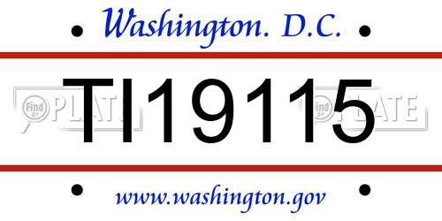 TI19115 District Of Columbia License Plate