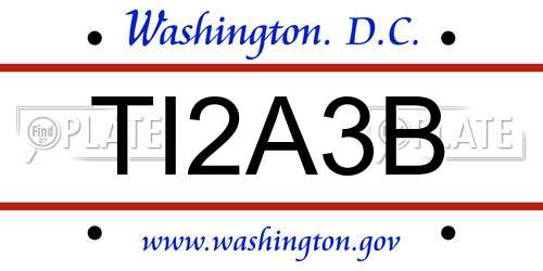 TI2A3B District Of Columbia License Plate