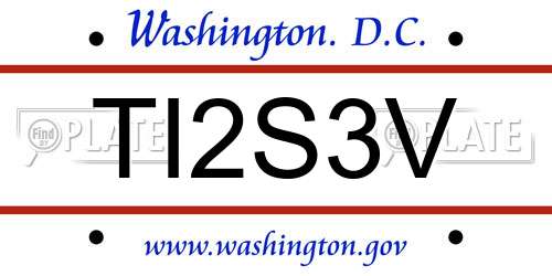 TI2S3V District Of Columbia License Plate