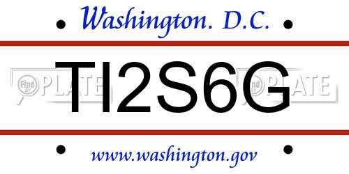 TI2S6G District Of Columbia License Plate