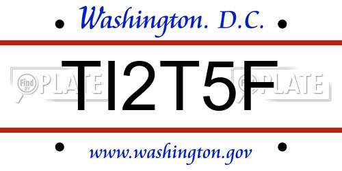 TI2T5F District Of Columbia License Plate