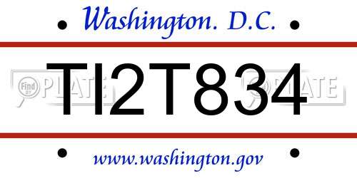 TI2T834 District Of Columbia License Plate