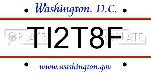 TI2T8F District Of Columbia License Plate