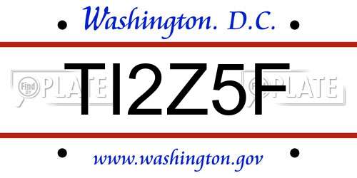 TI2Z5F District Of Columbia License Plate