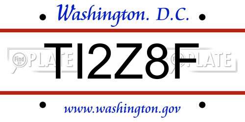 TI2Z8F District Of Columbia License Plate