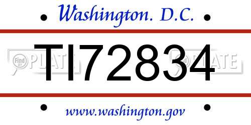 TI72834 District Of Columbia License Plate