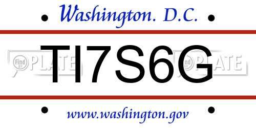 TI7S6G District Of Columbia License Plate