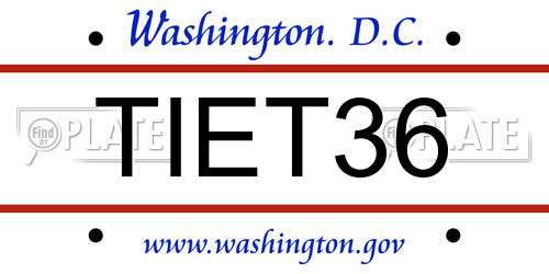 TIET36 District Of Columbia License Plate