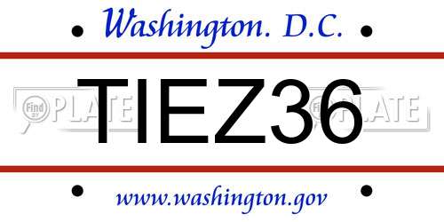 TIEZ36 District Of Columbia License Plate