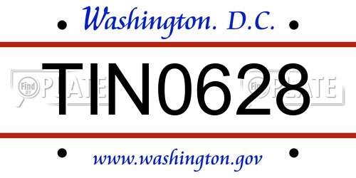 TIN0628 District Of Columbia License Plate