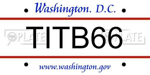 TITB66 District Of Columbia License Plate
