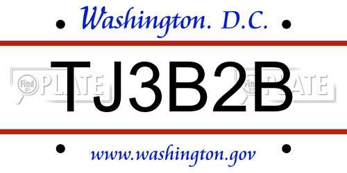 TJ3B2B District Of Columbia License Plate