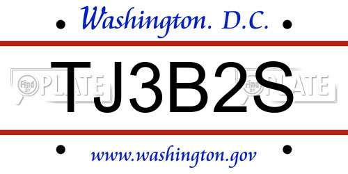 TJ3B2S District Of Columbia License Plate