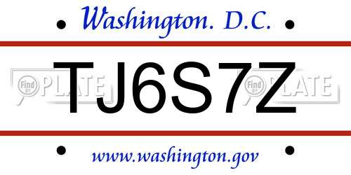 TJ6S7Z District Of Columbia License Plate