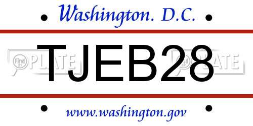 TJEB28 District Of Columbia License Plate
