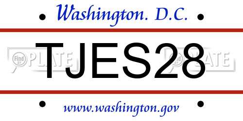 TJES28 District Of Columbia License Plate