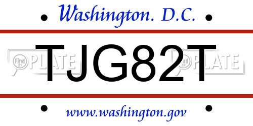 TJG82T District Of Columbia License Plate