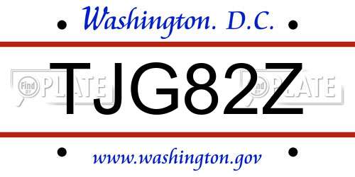 TJG82Z District Of Columbia License Plate