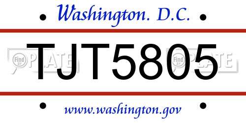TJT5805 District Of Columbia License Plate