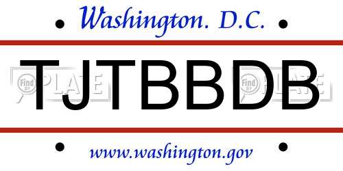 TJTBBDB District Of Columbia License Plate