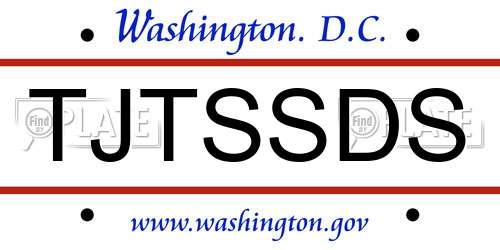TJTSSDS District Of Columbia License Plate