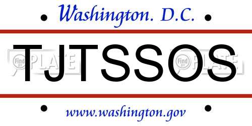 TJTSSOS District Of Columbia License Plate